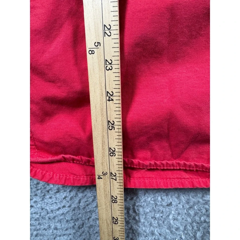 J Crew Full Zip Hooded Shacket Jacket Red Mens Size Small 100% Cotton